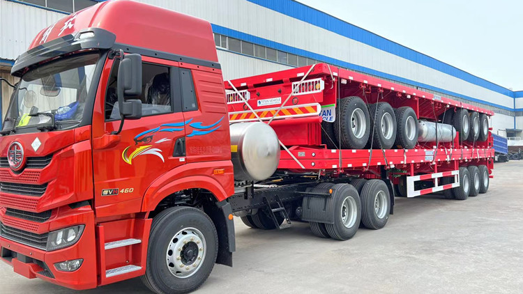 3 Axle 40 FT Flatbed Semi Trailer for Sale Price in Jamaica Montego Bay
