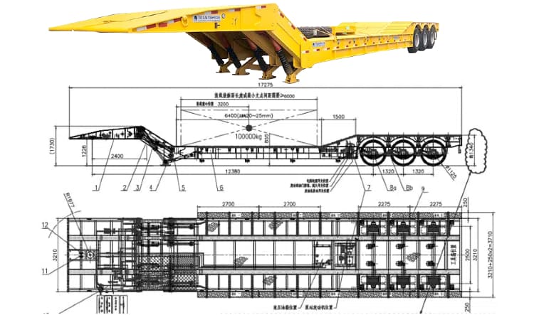 3 Axle Hydraulic Folding Neck Lowboy for Sale in Jamaica