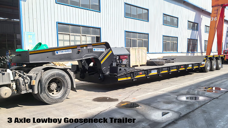 3 Axle 60 Ton Hydraulic Lowboy Gooseneck Semi Trailer for Sale in Jamaica