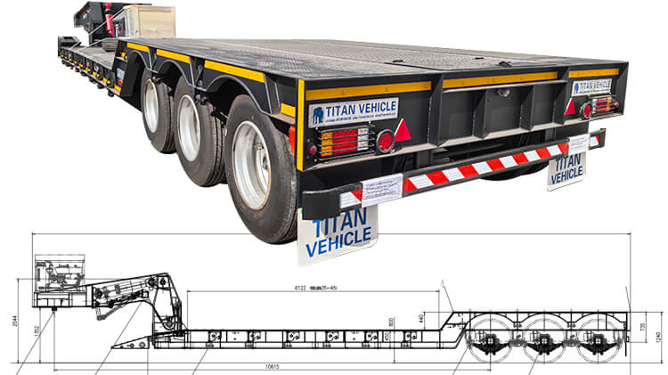 3 Axle 60 Ton Hydraulic Lowboy Gooseneck Semi Trailer for Sale in Jamaica