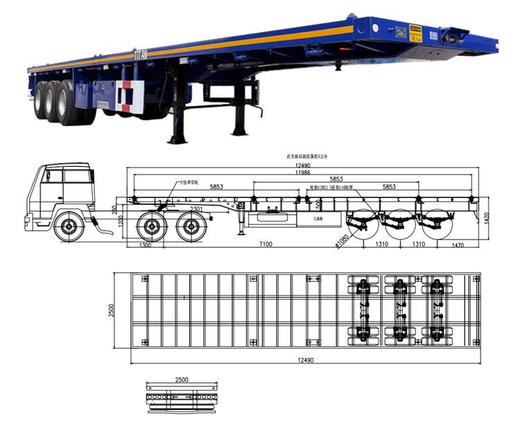 2025 New Tri Axle Flatbed Trailer for Sale near Me in Jamaica