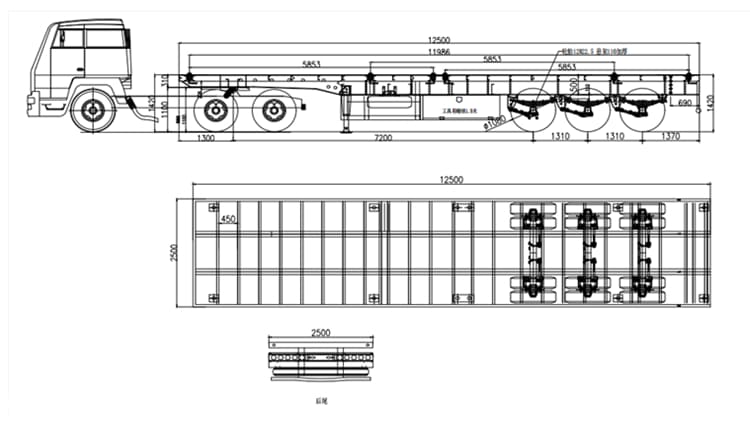 Tri Axle Flatbed Semi Trailer for Sale in Jamaica