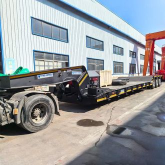 3 Axle 60 Ton Hydraulic Lowboy Semi Trailer